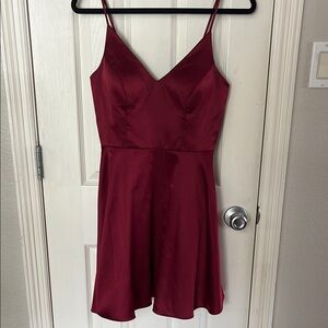 Burgundy Spaghetti Strap Dress
